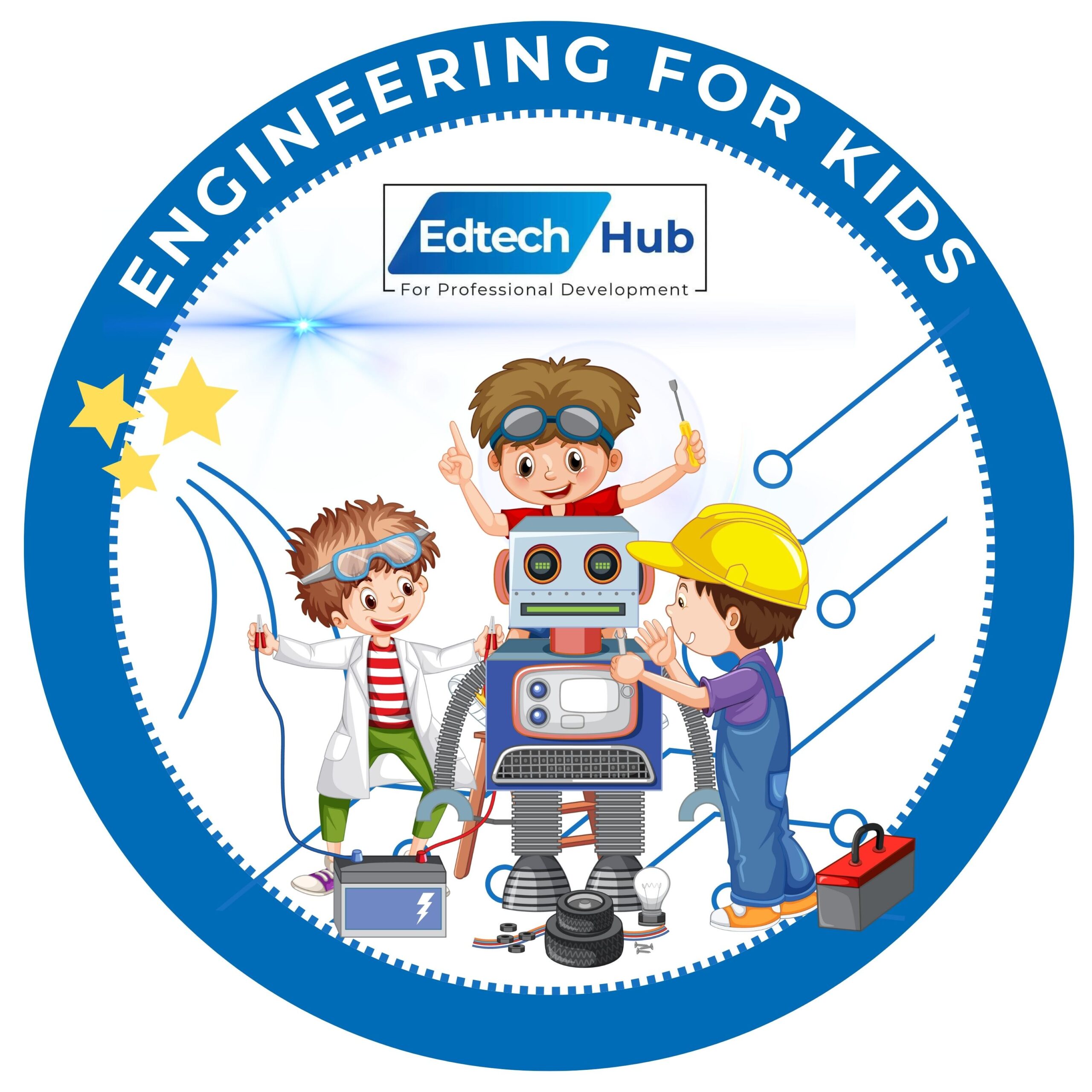 engineering for kids with edtechhub logo